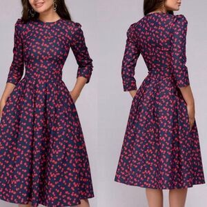 Floral Retro Women Dress Size S